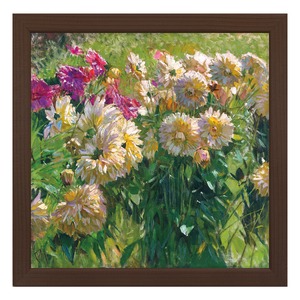[額縁付き] Dahlias（ダリア） カール・モル アートポスター 223×223mm 天然木 ポスターフレーム 木製 絵画 名画 日本製 APFS118