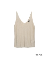 【直営限定ITEM】Wハートパッチラメキャミソール (BEIGE) CQ-46122H