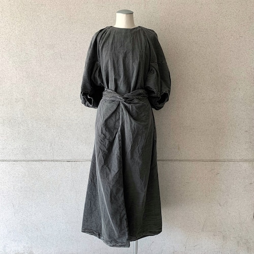 【COSMIC WONDER】Cotton paper voile spacecraft wrapped dress/Dark sumi/18CW17285-3