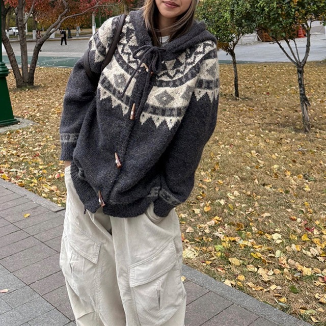 ノルディックトグルニットカーディガン   R00918