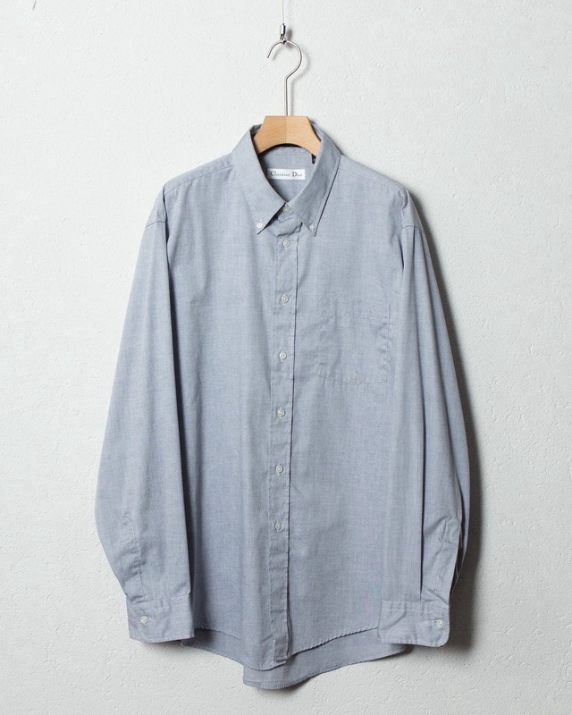 "Christian Dior" cotton dress shirt Made In USA COLOR:GRAY