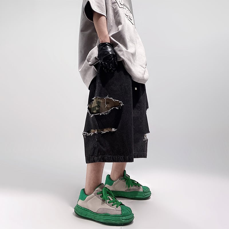 UUCSCCダメージ加工デニムハーフパンツ | mblueshop