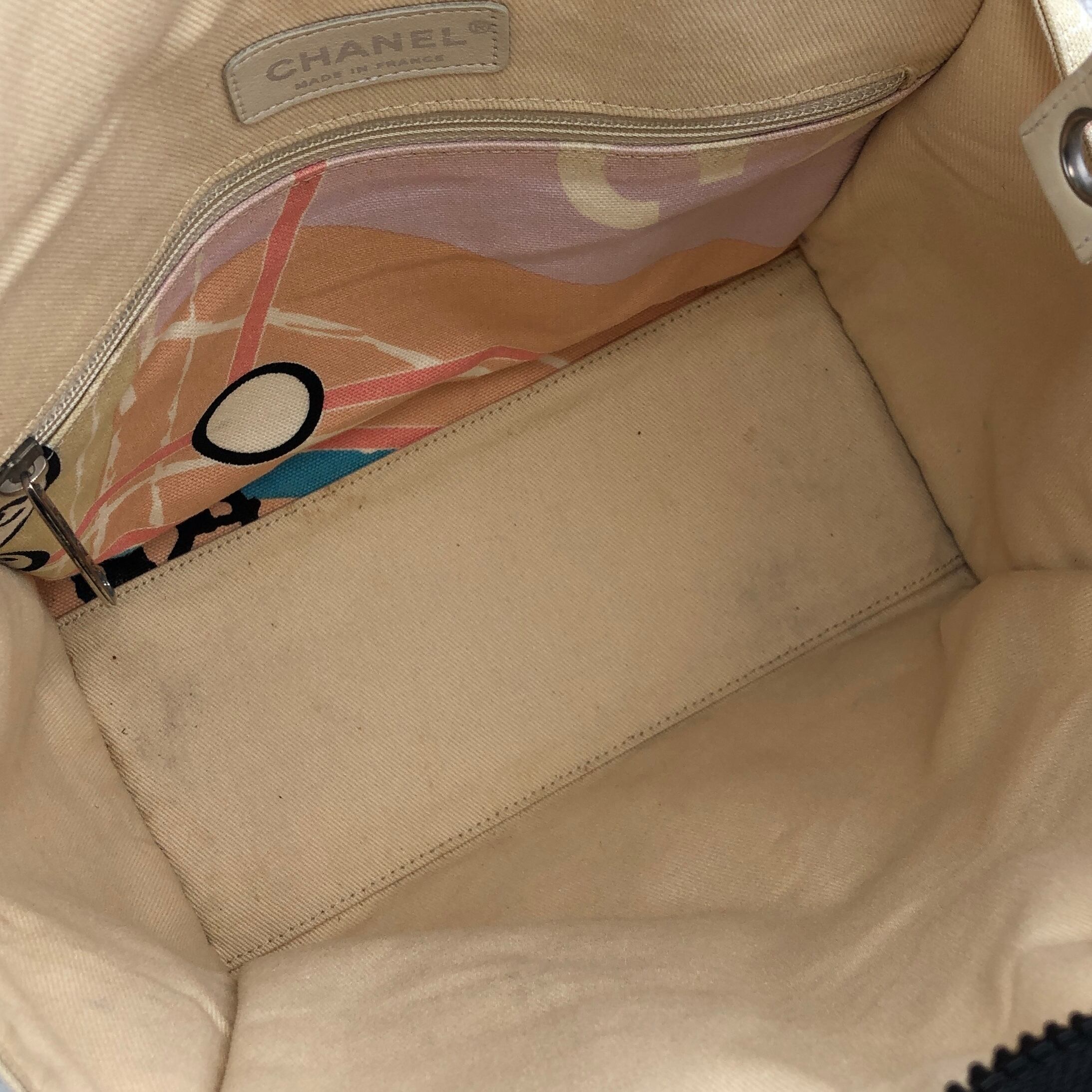 CHANEL シャネル パリマップ ハンドバッグ ベージュ ブラック CHANEL シャネル パリマップ ハンドバッグ ベージュ ブラック