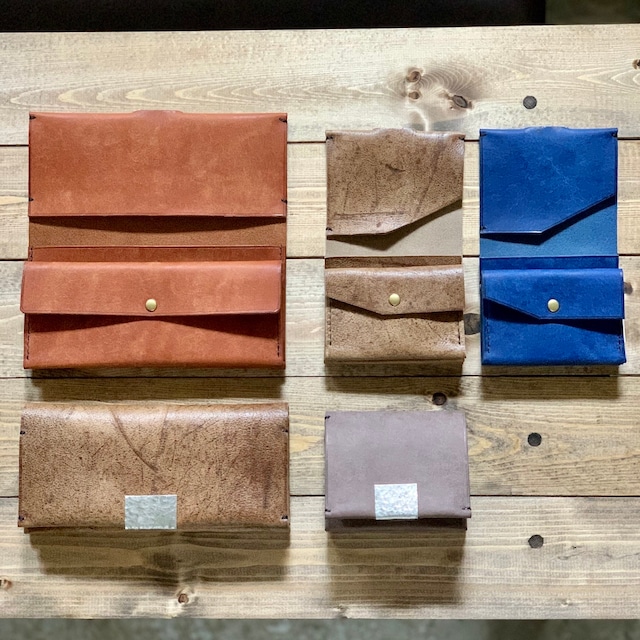 錫の手縫い財布 ichi　kudu leather