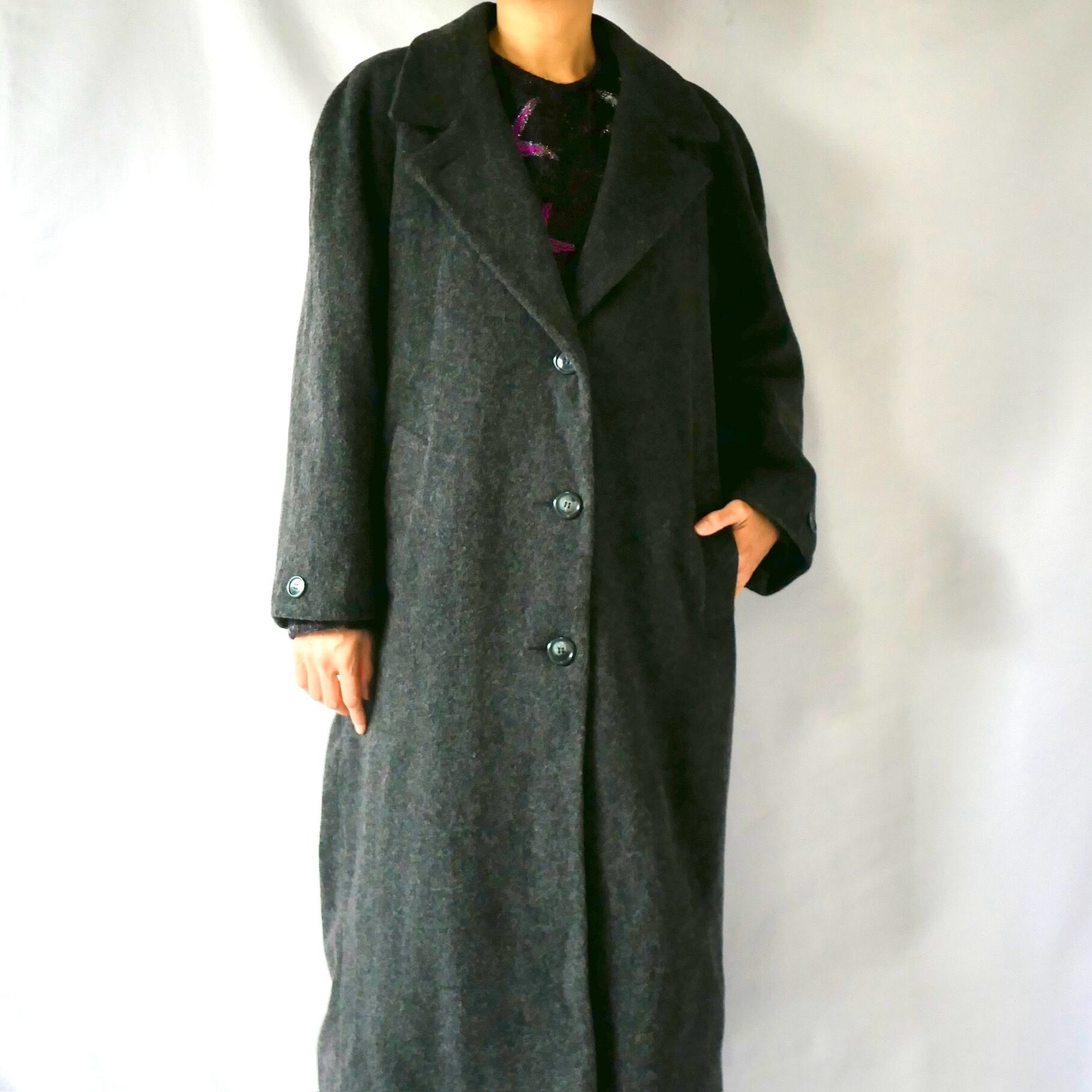 古着wool long trench coat ロングコート