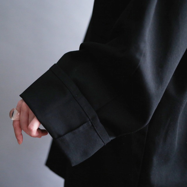 "刺繍"one point design mao-collar over size shirt jacket