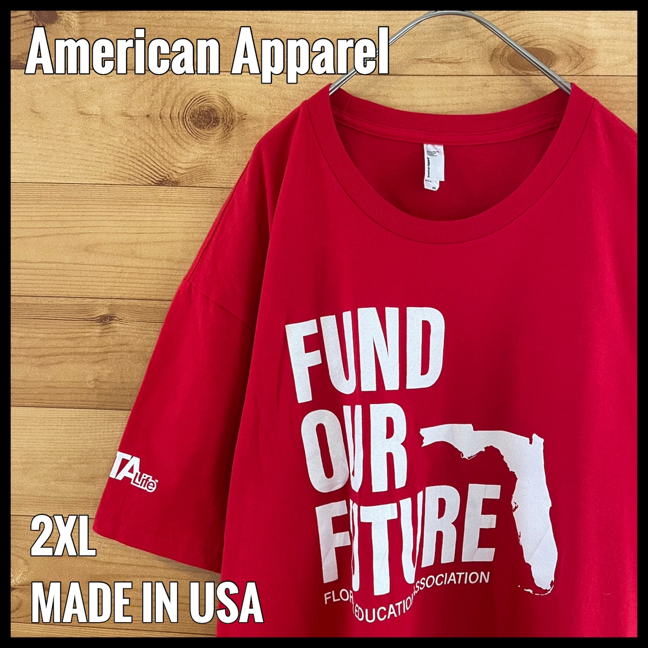 【AmericanApparel】USA製 企業系 Tシャツ 2XL ビッグサイズ メッセージ アメリカンアパレル US古着 アメリカ古着