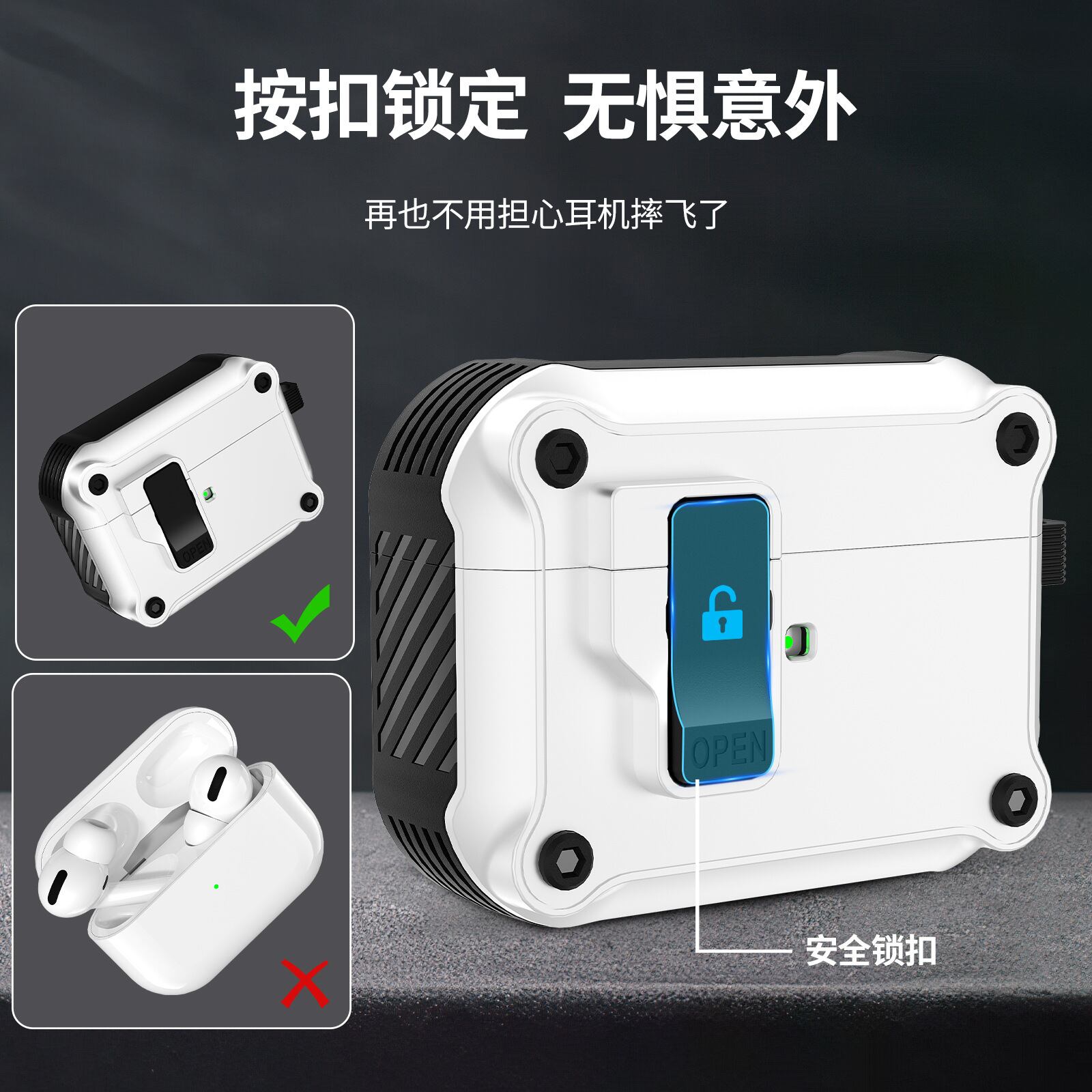 Nedemit - Airpods Pro 2 / Airpods Pro ケース ワンクリック自動