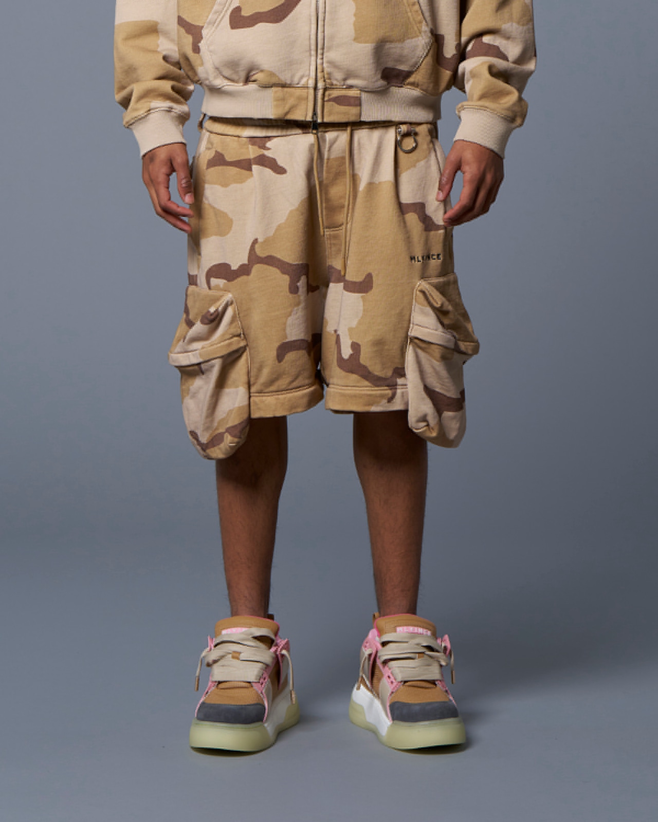 MLVINCE / 2way sweat cargo pants desert