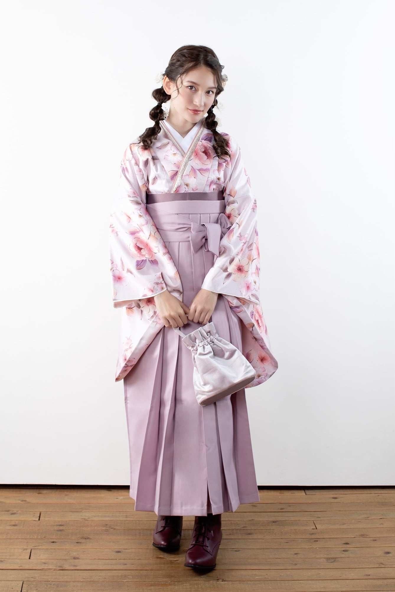 卒業式　袴、着物、長襦袢の３点セット 卒業式 袴 セット 二尺袖 着物 3点セット 絵羽柄 小振袖 女の子 女子