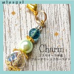 キラキラコスモオーラ水晶 フローライト 天然石チャーム ✨｜minegel-オーダーメイドできるおしゃれパワーストーンブレスレット