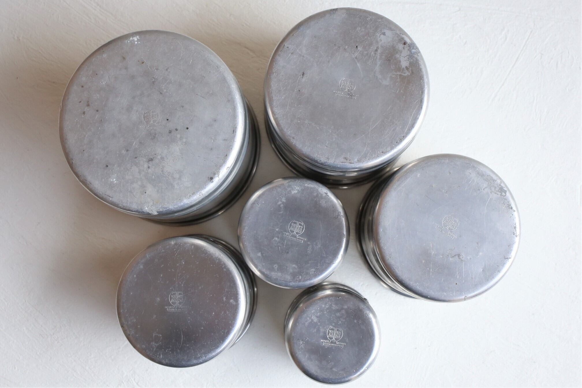 高評価のクリスマスプレゼント 64 フランスアンティーク アルミのキャニスター フルセット 雑貨 Xymogym Com