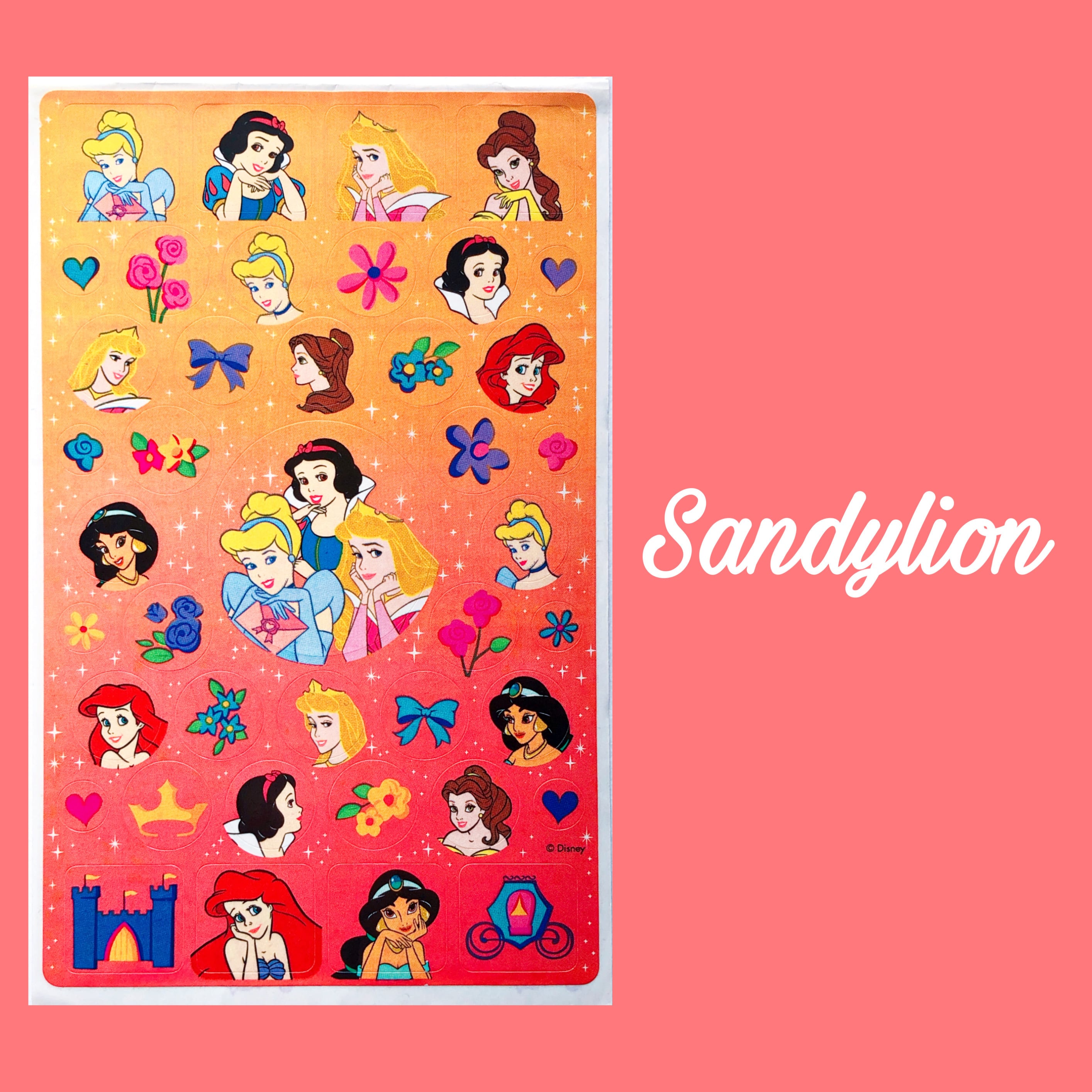 Sandylion♡#1 ディズニープリンセス・Disney Princess Maxi サンディライオンステッカー輸入海外シール