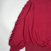 カシミヤ100% Maha Magha マハマハ フリル デザイン ニット セーター /ピンク系 レディース