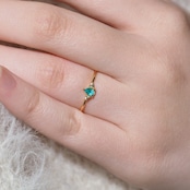 パライバトルマリン ブラジル産 リング 0.1ct D0.02ct k18 CGL産地鑑別所付き