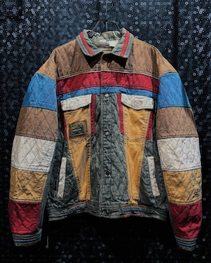 【ÆIEM】“MAJOR DAMAGE” vintage patchwork quilting work jacket multicolor