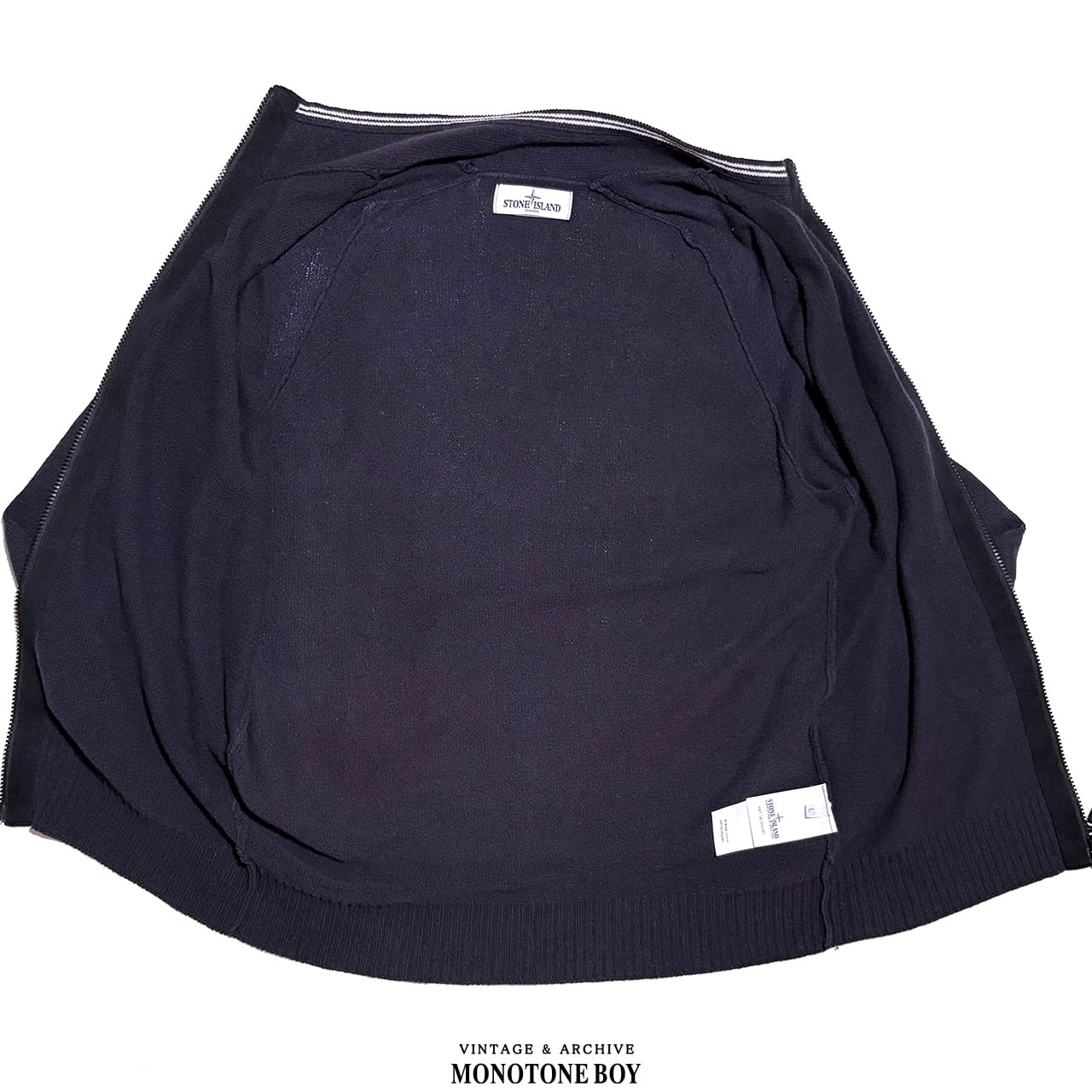 STONE ISLAND 2012SS ZIP UP DRIVERS COTTON KNIT NAVY size L