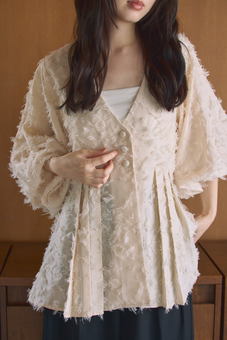AM670919 feather peplum blouse
