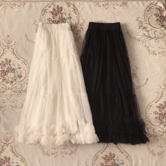 double frill tulle skirt