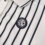 and per se アンパスィ ストライプ 半袖 ワンピース サイズ L /ホワイト×ネイビー/ゴルフ/レディース