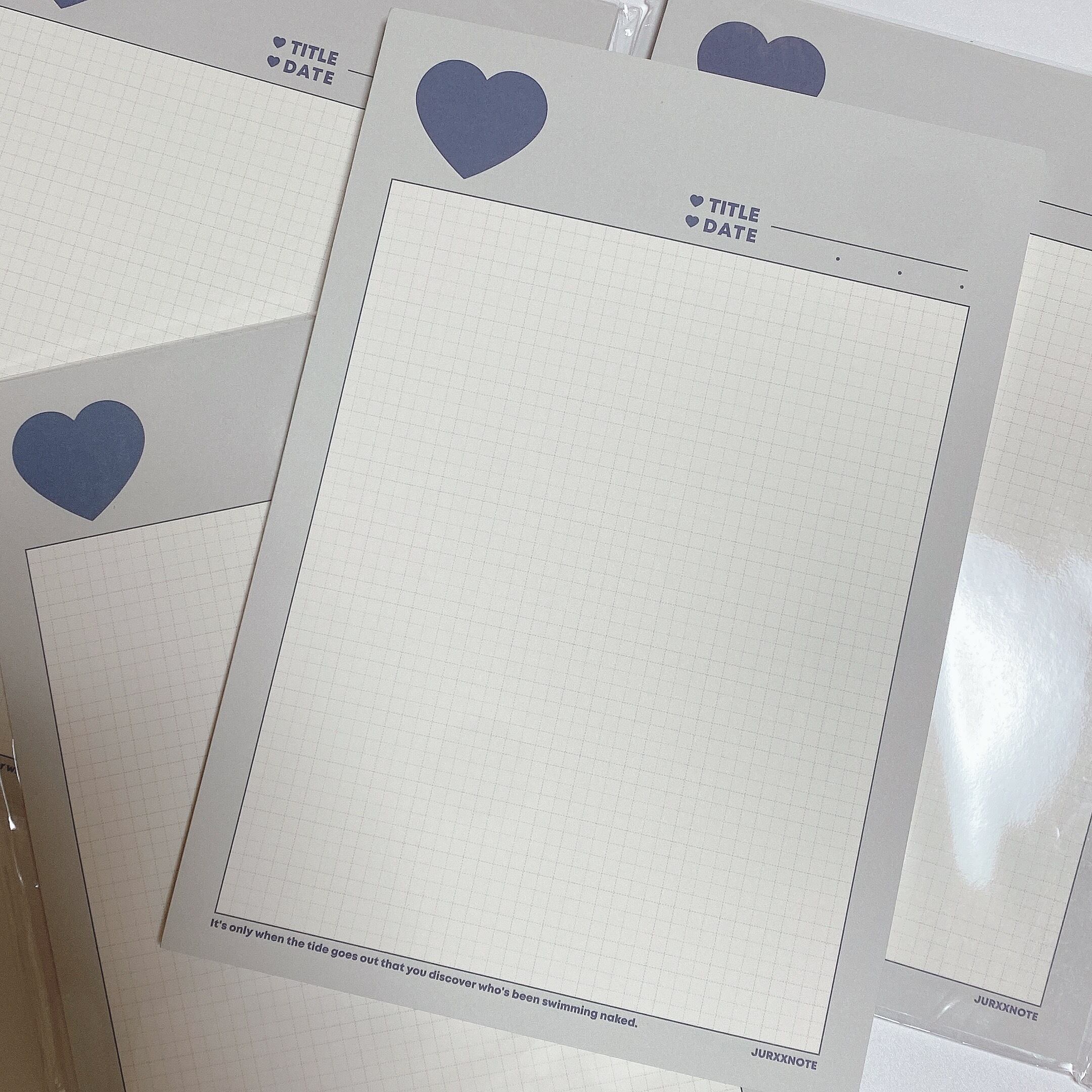 B5 Note Pads Double Sided Wave ノートパッド メモパッド 韓国文房具 韓国雑貨 Jurxxhouse 韓国文房具 雑貨 La Violette