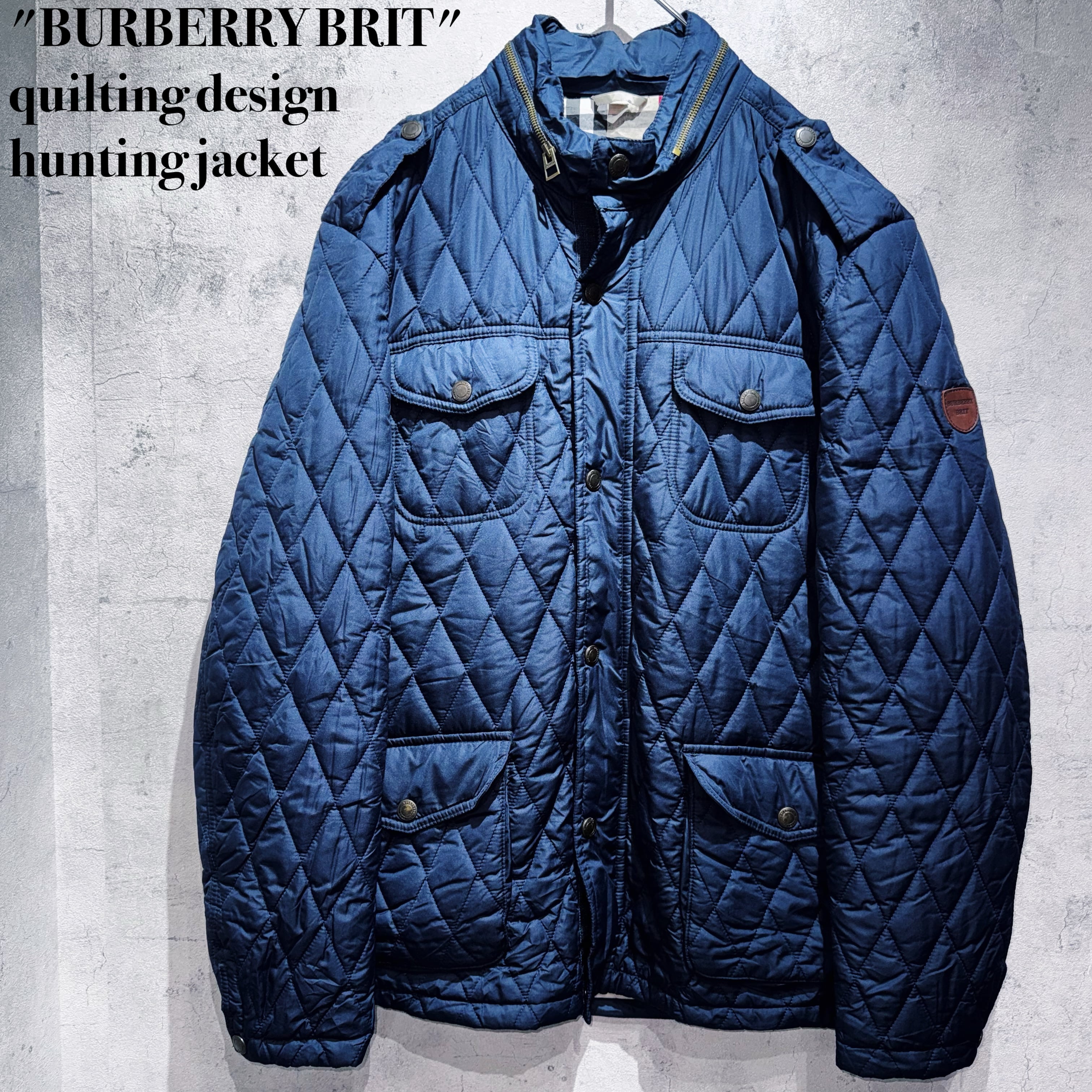 "BURBERRY BRIT"quilting design hunting jacket