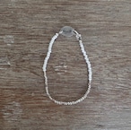Mandi/マンディ Small A.Beads × Silver Bracelet(White×Silver)