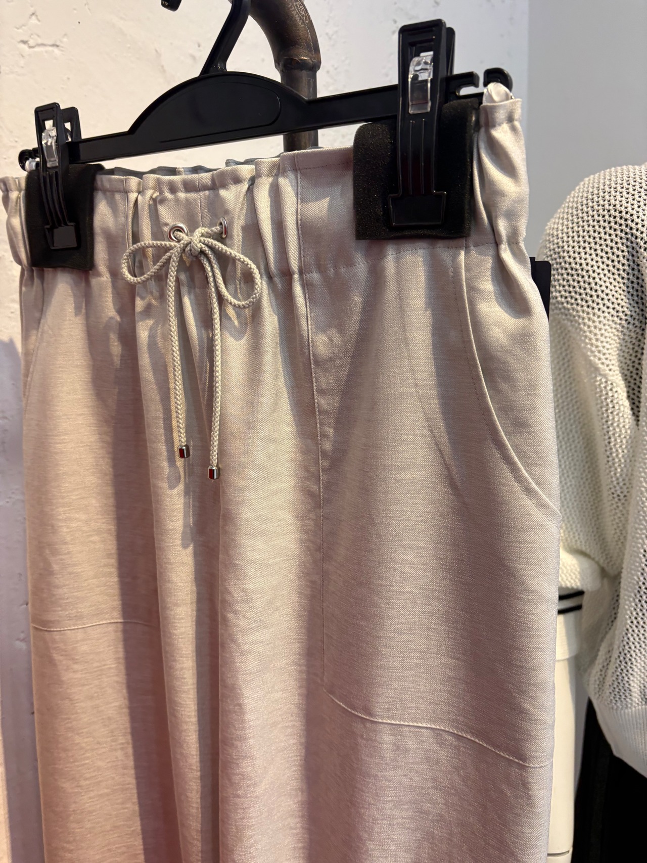 リネンライク　ワイドパンツ　621608