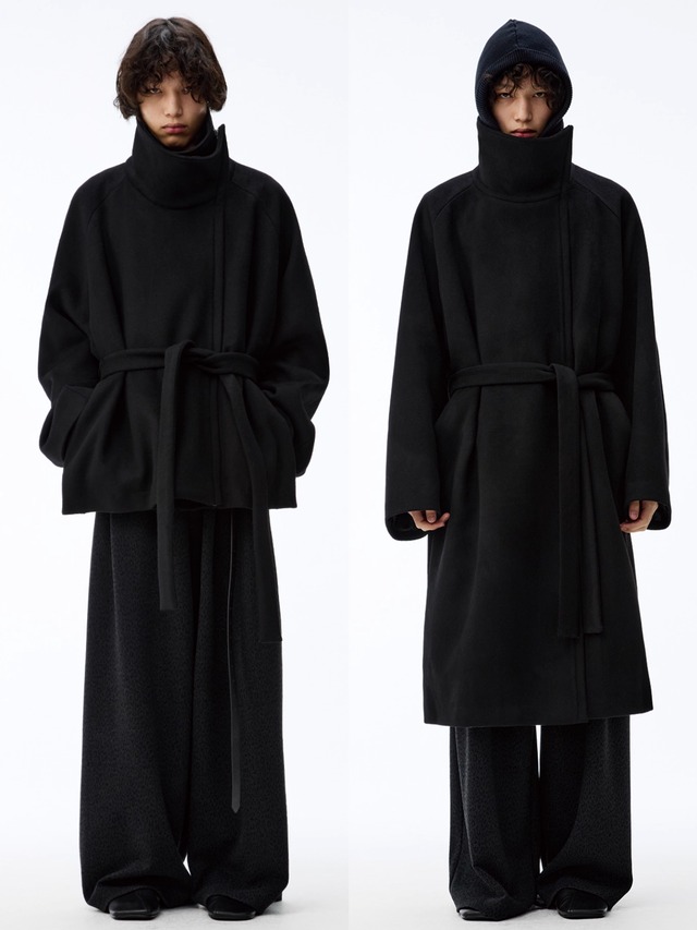 JCAESAR STUDIO Diagonal Zip Wool Coat