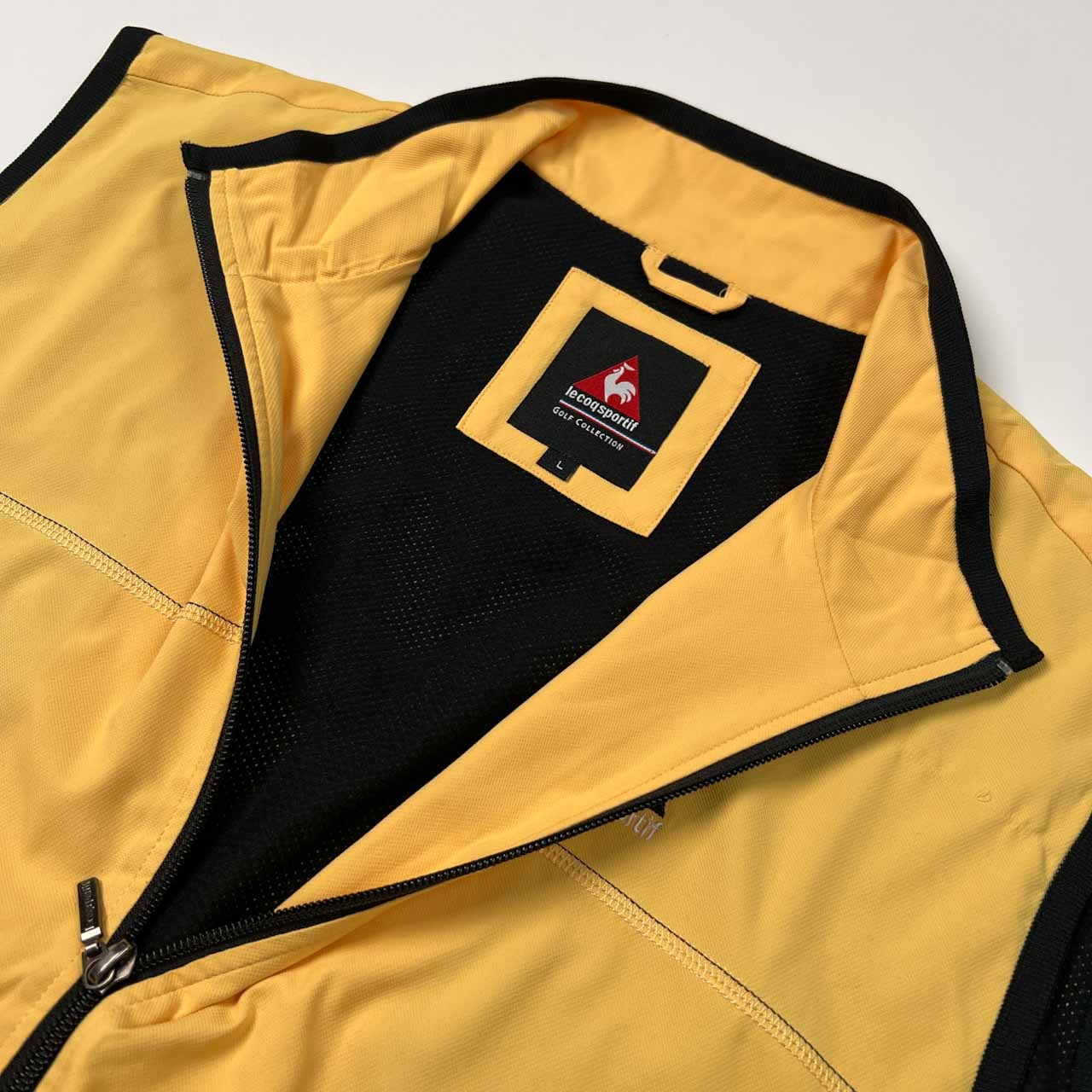 le coq sportif GOLF collection ルコック ゴルフ ジップアップ ウインド ベスト サイズ L /イエロー×ブラック