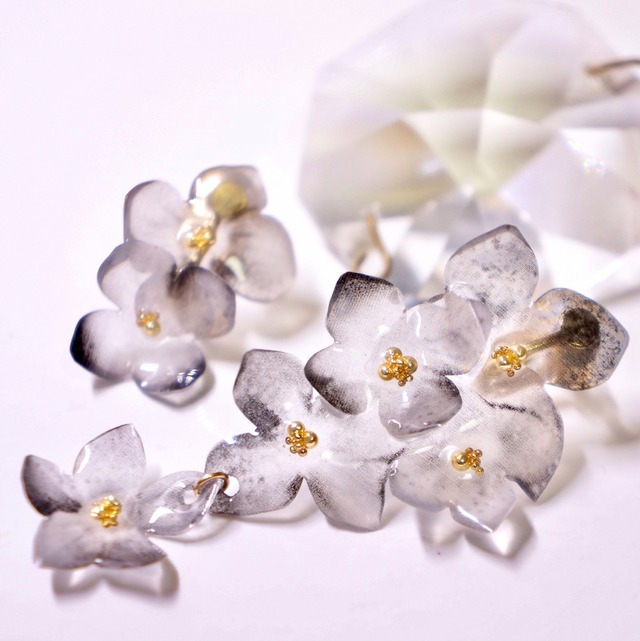 《Japonism》14KGFと紫陽花のモノトーンピアス/イヤリング(MNL2)<RP-JP-HY-P/E(MNL2)>