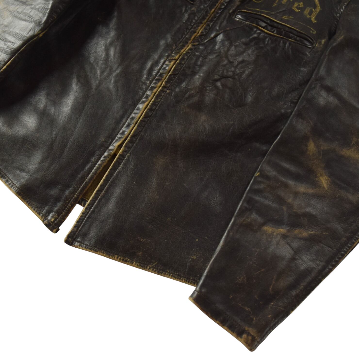 1960's Vintage Leather Single Riders Jacket Aging / 60年代 ...