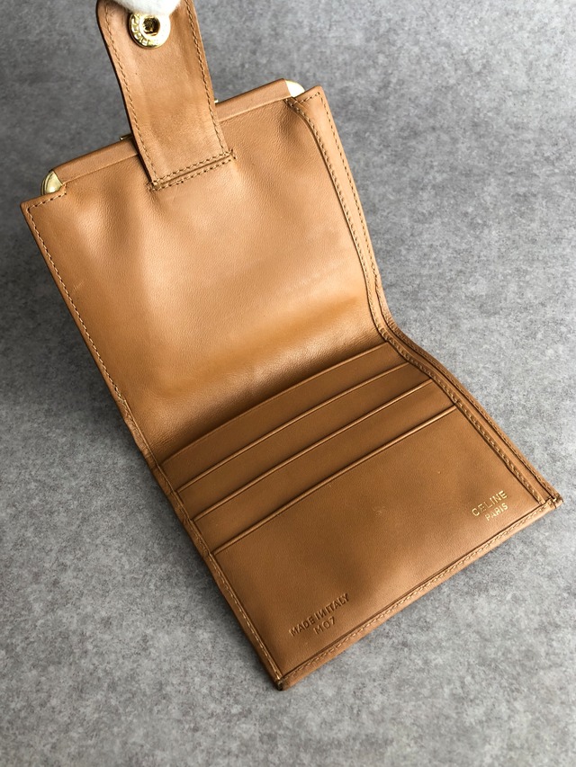 CELINE セリーヌ マカダム 財布 ブラウン ブラゾン PVC レザー 二つ折り財布 vintage ヴィンテージ オールド npchhu