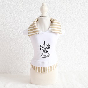 【PET】2色展開ストライプ柄のレイヤードTシャツ