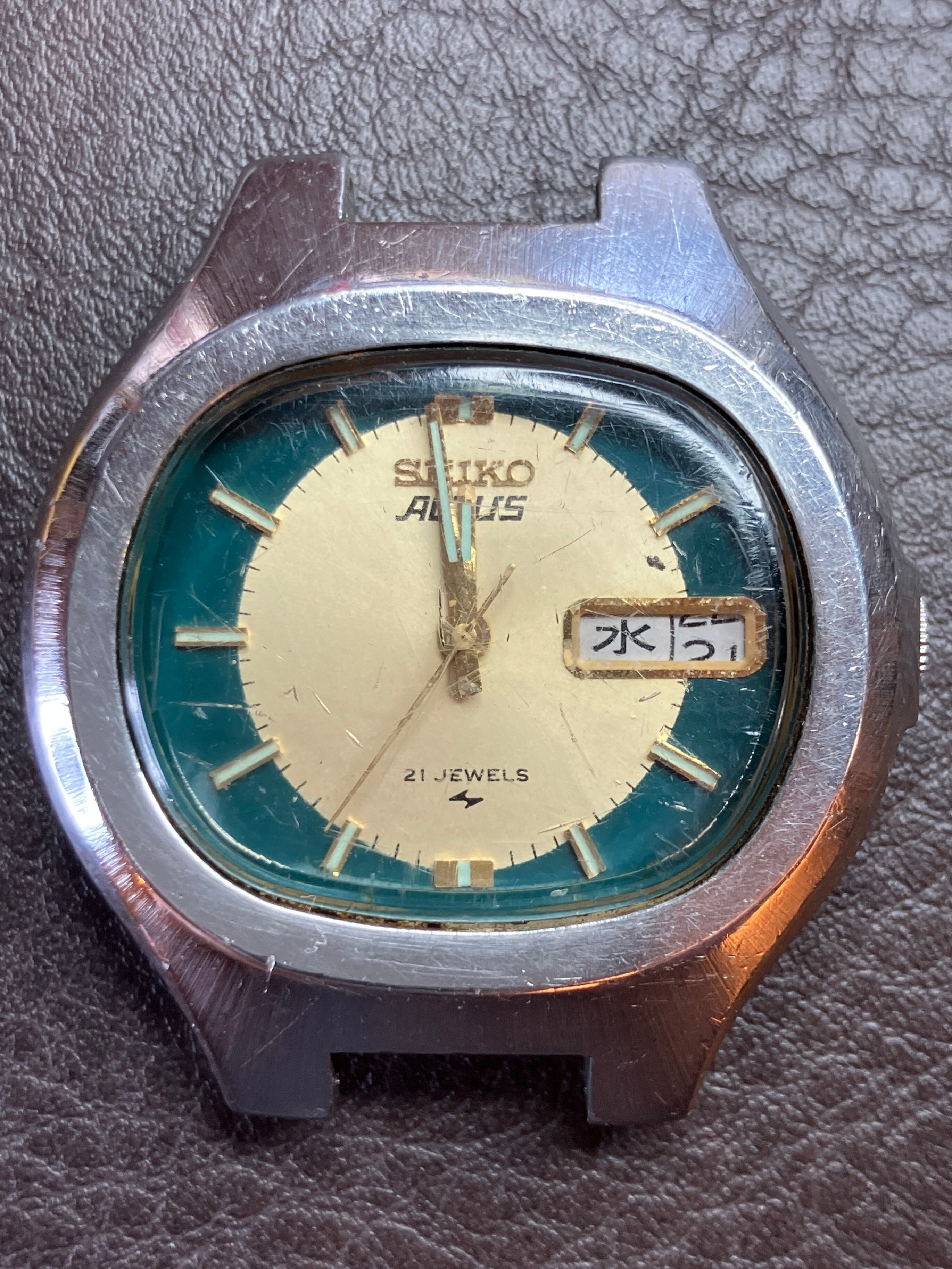 1978年1月製】SEIKO 5 ACTUS 7019-5010／自動巻き TV緑薄黄色文字盤