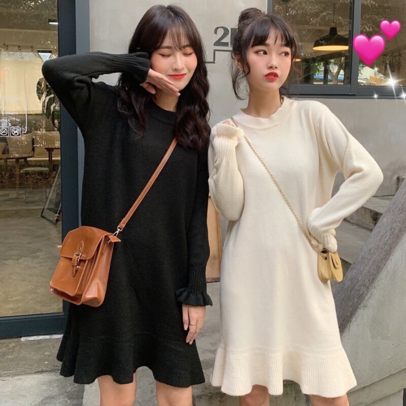 ニットドレス スプリングスタイルレッドスカート ロング 春物 YY-ファッション63674532135