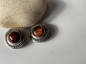 <vintage silver925>tiger eye earrings