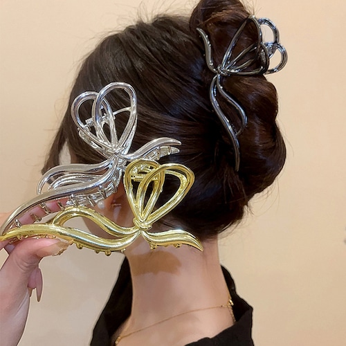 メタルヘアクリップ バンスクリップ レディース ヘアアクセサリー 大人 可愛い ヘアクリップ ハーフアップ