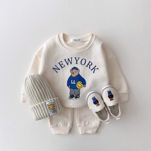 【BABY&KID】ベアプリント長袖セットアップ