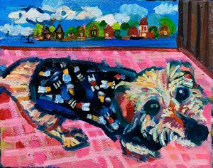 OIL COLOUR | 油彩画 #現代アート #犬 #猫