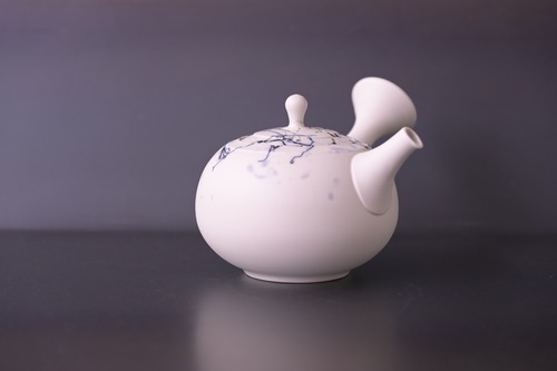 吉川雪月　白泥青藻掛け　茶注