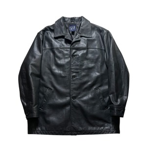 vintage 1990’s “OLD GAP” black leather car coat