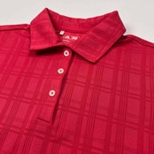 adidas GOLF アディダス ゴルフ シャドーチェック柄 半袖 ポロシャツ サイズ M /CLIMCOOL/レッド系