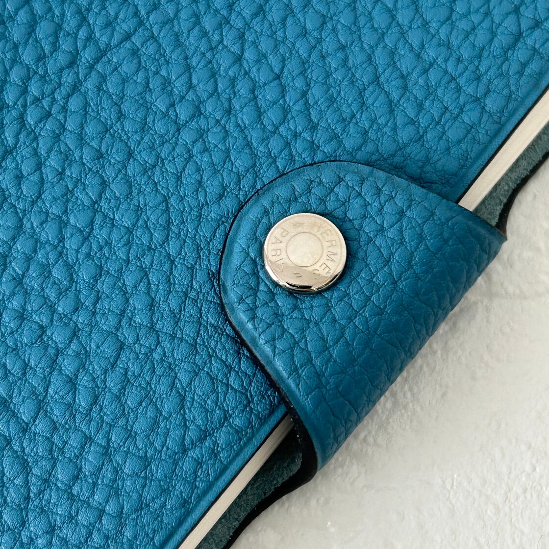 HERMES エルメス ユリスミニ レザー 手帳カバー トゴ ブルージーン 