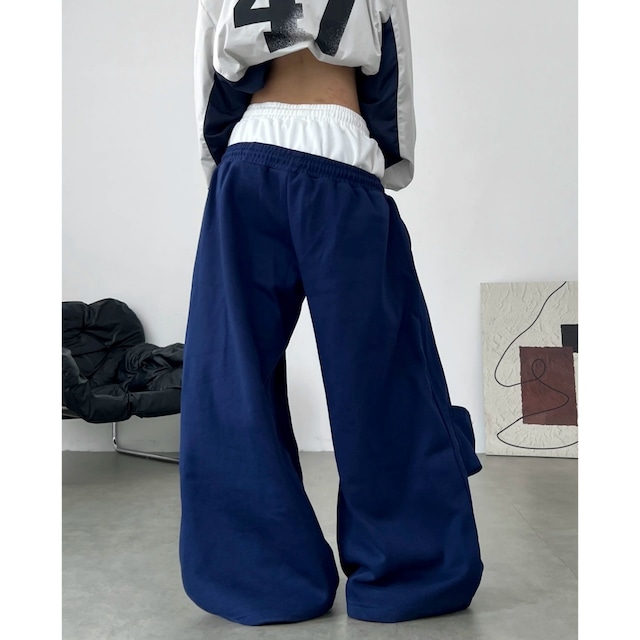 ポップグラフィックダブルウエストワイドラインパンツ 1col R02899