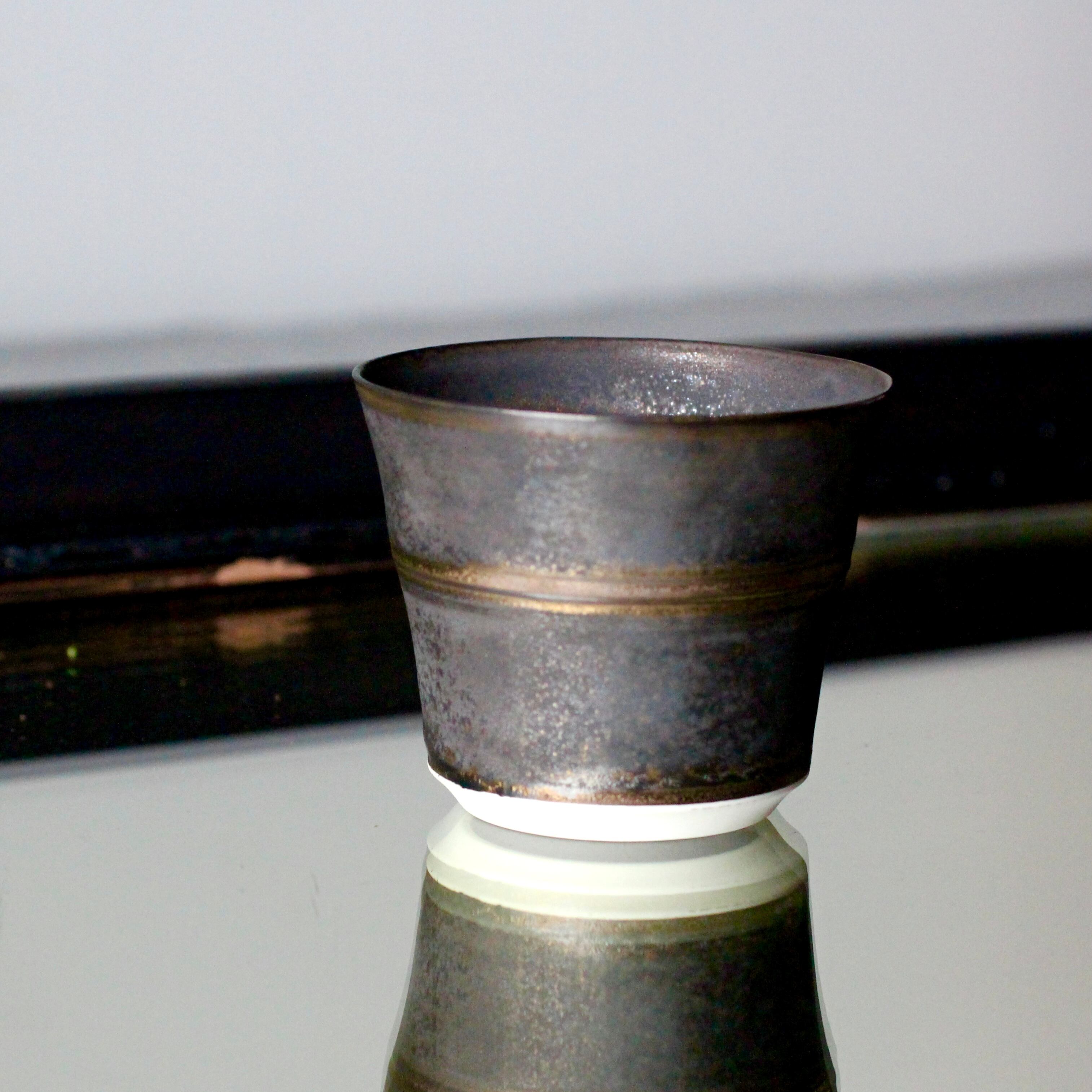 夢工房】時代讃岐彫蓮柿図炭斗 715g BH52