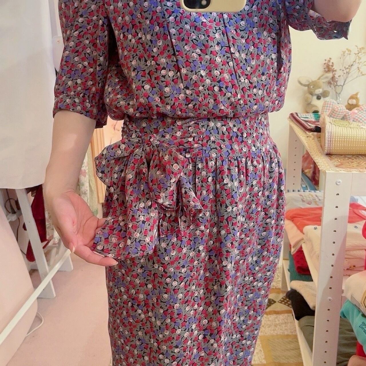 big collar side ribbon one-piece