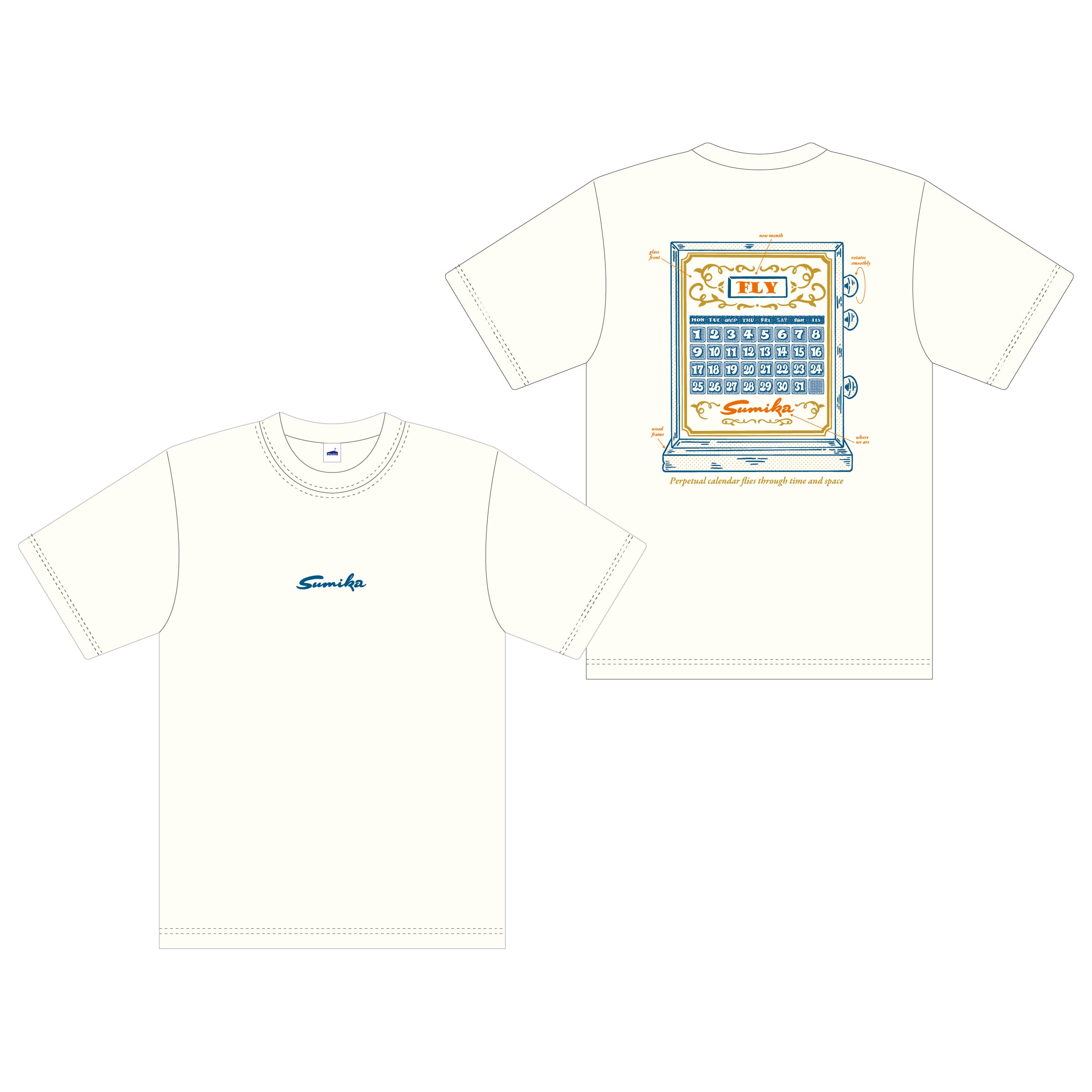 sumika / CALENDAR Tシャツ（バニラホワイト） | shop Engawa