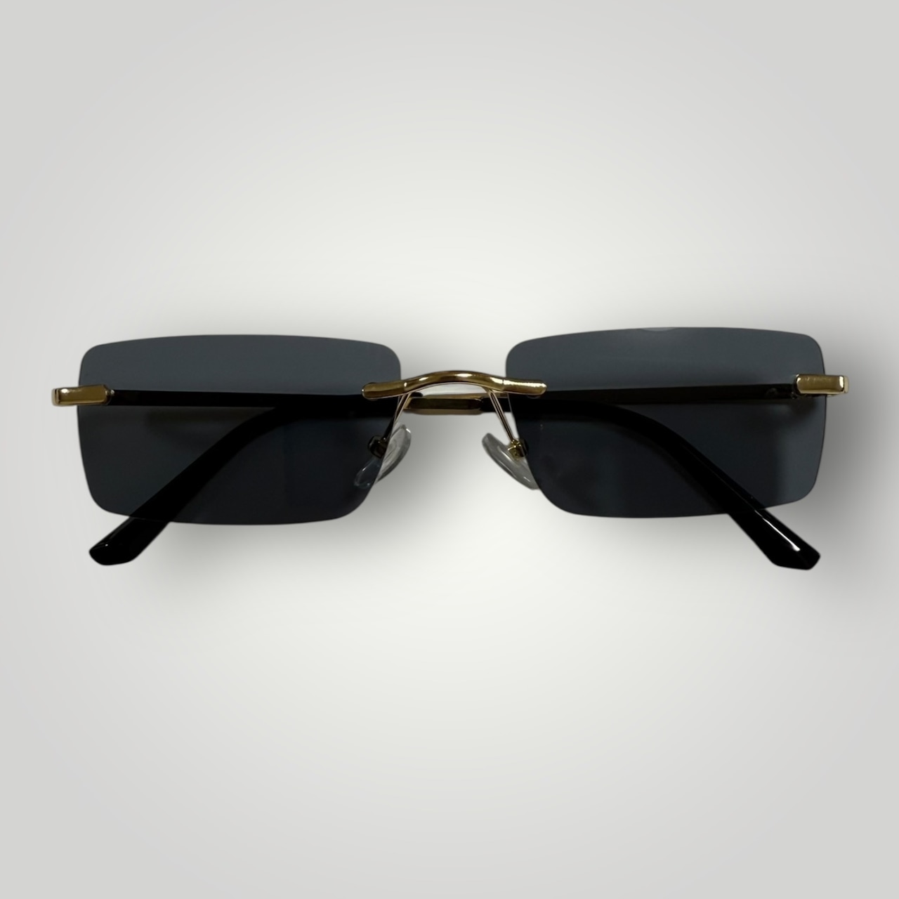 Gold Edge Rimless Sunglasses - Gold / Black(54)