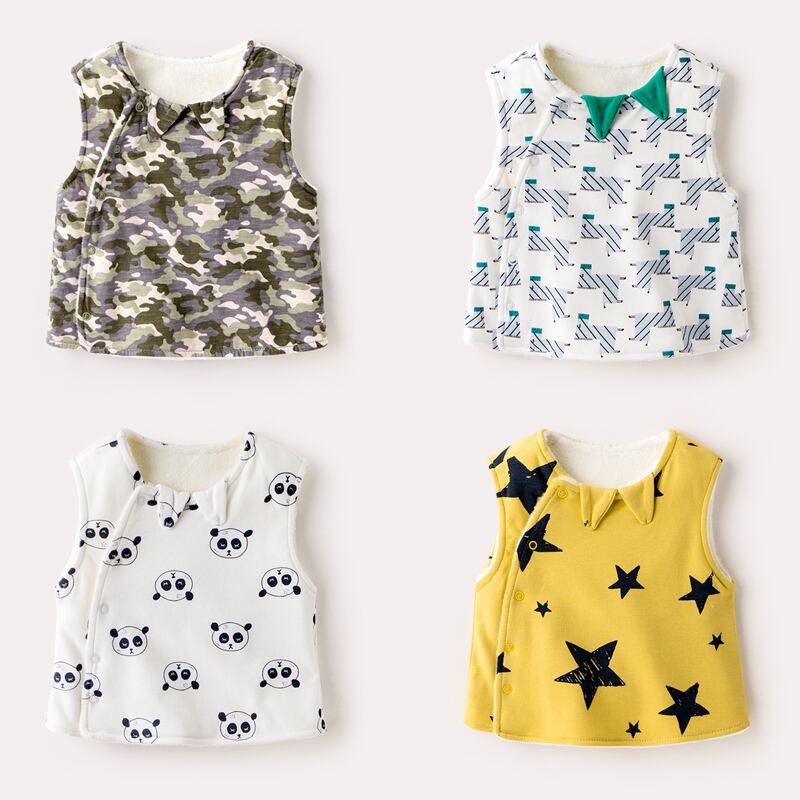 赤ちゃんの冬のプラスベルベットのベストの女性のエインスタイルの子供のチョッキ0-1歳の男の子のベストの冬の赤ちゃんのベストの秋と冬 Duduベイビー9957733